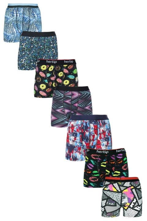 Boxerandmore 7'li Pamuklu Renkli Premium Boxer Seti