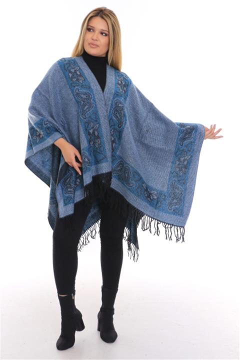 Gözde Online Butik Kadın Turkuaz Paris Desen Panço