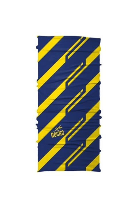 NECKO Headwear Sarı Lacivert Çok Fonksiyonlu Tüp Bandana, Boyunluk, Kafa Bandı, Yüz Maskesi