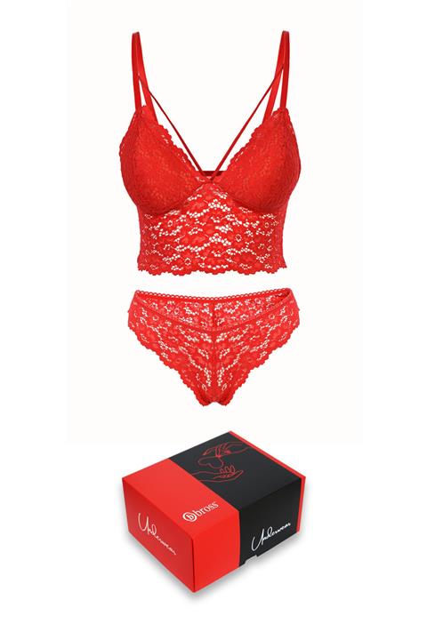 Bross Kutulu Dantelli Uzun Bralet Takım