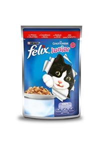 Purina Felix 8 Adet Sığır Etli Junior Pouch Kedi Maması 100 gr.