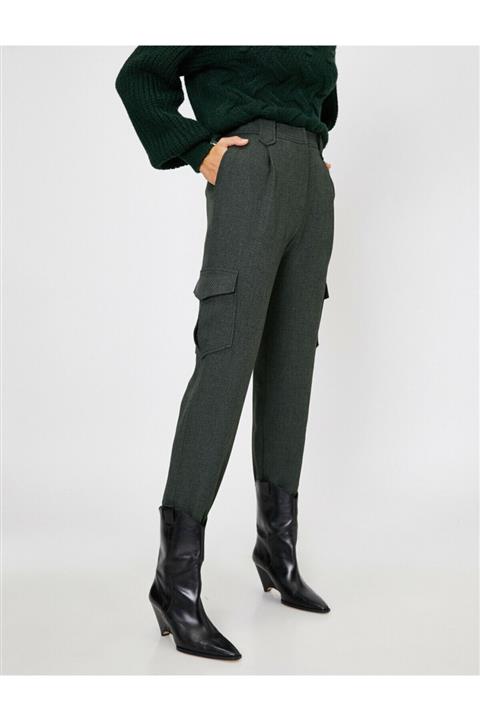 Koton Kadın Yeşil Cep Detayli Pantolon