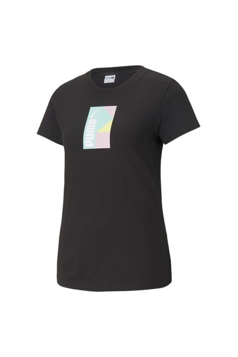 Puma Intl Graphic Tee Kadın Siyah T-shirt - 53165801