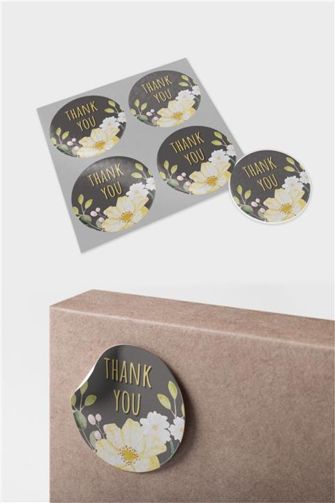 Spacepiks Thank You Sticker Flowers 115 Adet 4 Cm Çapında