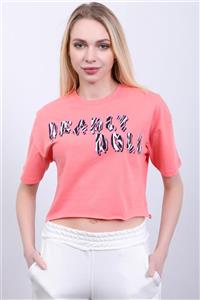 Masorte Kadın Deadly Doll Baskılı Salmon T-shirt 100% Pamuk