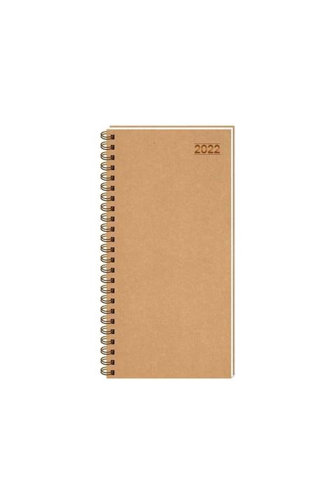 KESKİN COLOR 2022 Yılı (8x16) Cm Haftalık 12 Aylık Spiralli Kraft Cep Ajandası