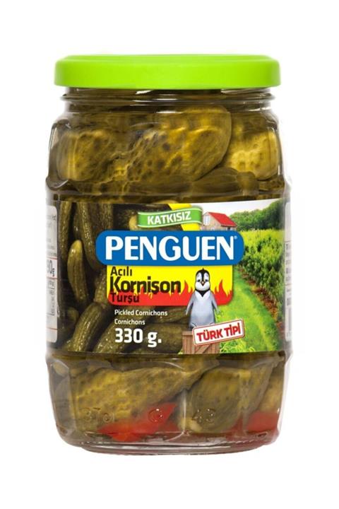 Penguen Acılı Kornişon Turşu 330 Gr.