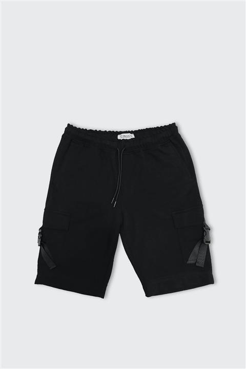 CENGO Clothing Unisex Siyah Colombo Kargo Cepli Şort