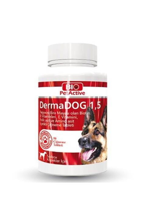Pet Active Dermadog Büyük Irk Köpekler Için Sarımsaklı Maya Tableti 100 Adet 150 Gr
