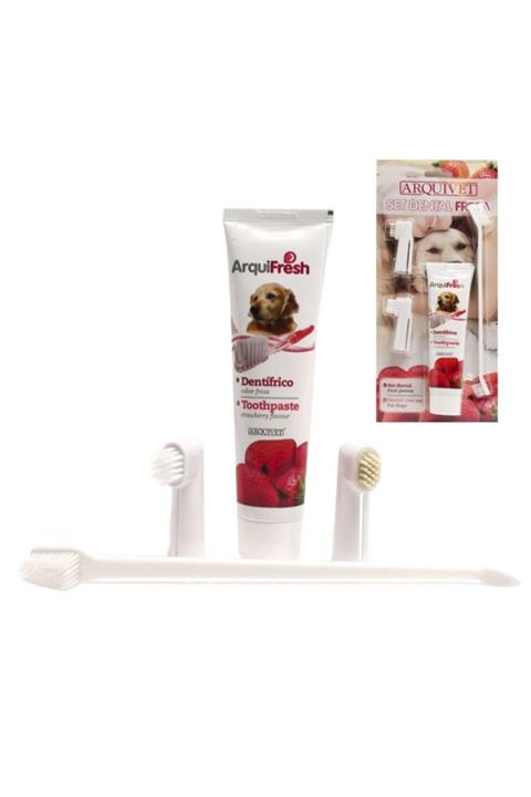 Mixpet Arquıvet Köpek Diş Bakım Seti Çilek Aromalı 100 Gr