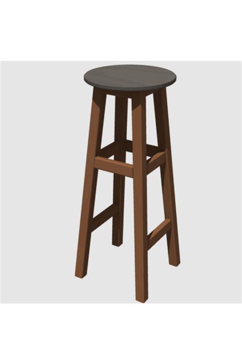 Arbre Ceviz Renk Döner Tabure 80 cm