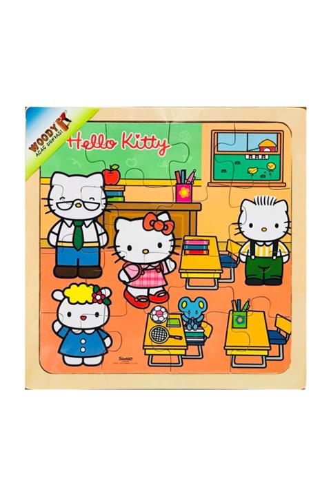 Sunman Hello Kitty Sınıfta 16 Parça Ahşap Puzzle /