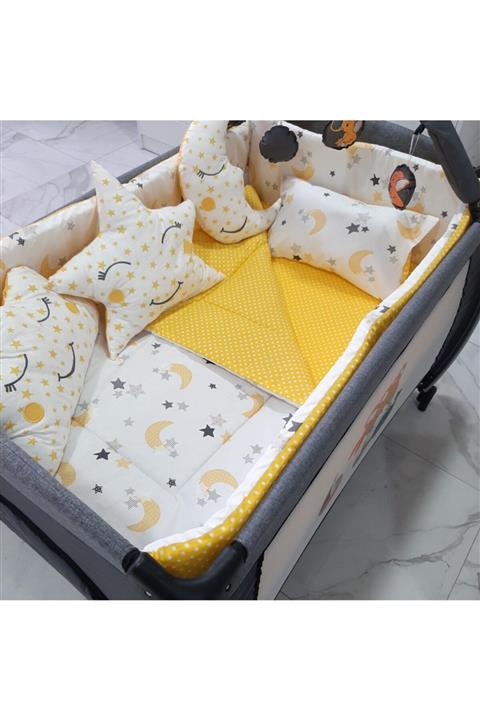 uykucubebe 70x110 Park Beşik Uyku Seti 10 Parça (5023) Kombin