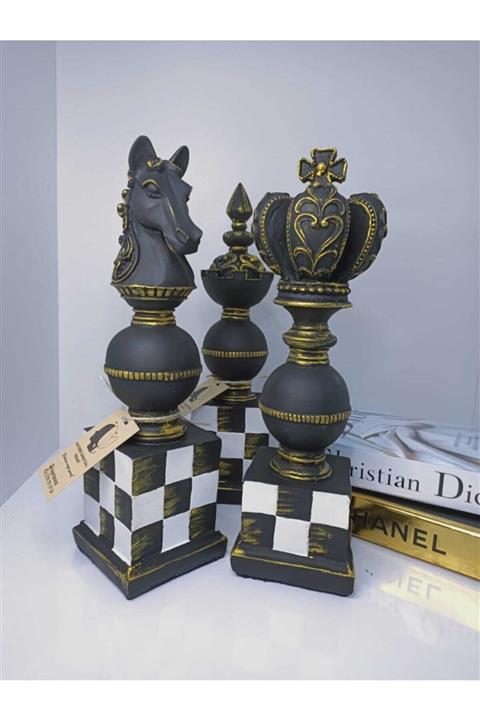 Kayseri Sanatsal Boyalı Satranç Taşı 3lü Set