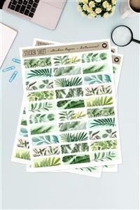Funbou Şekilli Sticker Bant, Botanical / 10 Sayfa