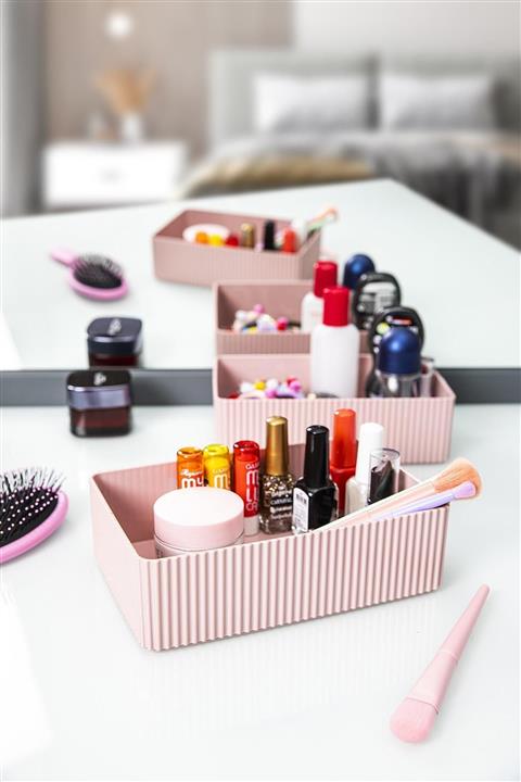 Hanne Ruby Organizer Kutu, Kat Kat Kullanılabilir Çok Amaçlı Düzenleyici, 2 Li Set Pembe