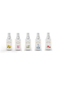 QOQU 5li Paket Lemon,japanese Cherryblossom,midnight Jasmine,ıce Water,oudy Rose Kolonya 110ml Sprey