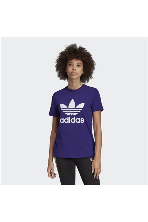 adidas Kadın Mor Originals Trefoil T-shırt Ed7497
