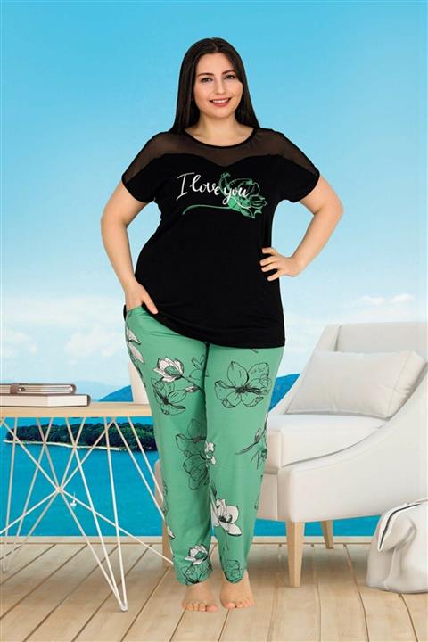 by HW Kadın Büyük Beden Pijama Takımı