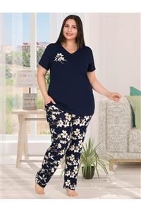 by HW Büyük Beden Cepli Şık Kadın Pijama Takım 10776