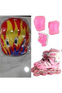 Pasifik Pembe (39-43) Paten- Dizlik- Kask Seti