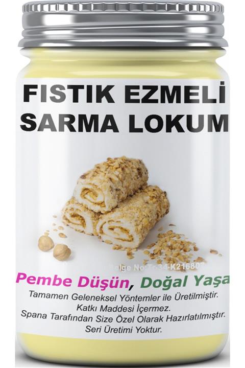 SPANA Ev Yapımı Katkısız Fıstık Ezmeli Sarmalı Lokum 330 gr