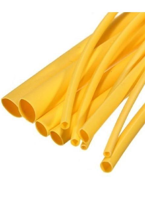 HONDEP Iphone Uyumlu Şarj Kablosu Koruyucu Isıyla Daralan Sarı Makaron Kablo Kılıf  6,4 mm 1 Metre