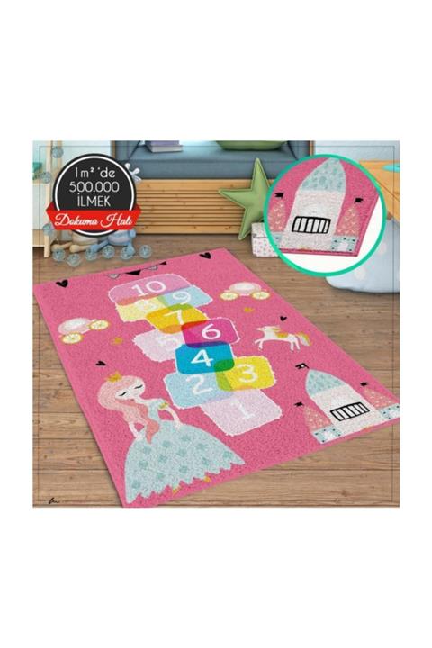 Herms Veronya Prenses Ve Seksek 2 ,dokuma Halı,kalın Çocuk Odası Halısı