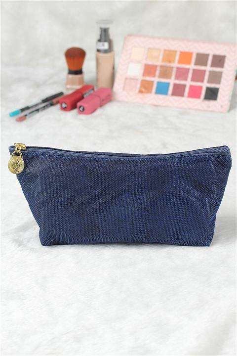 Clariss Lacivert Simli Makyaj Çantası