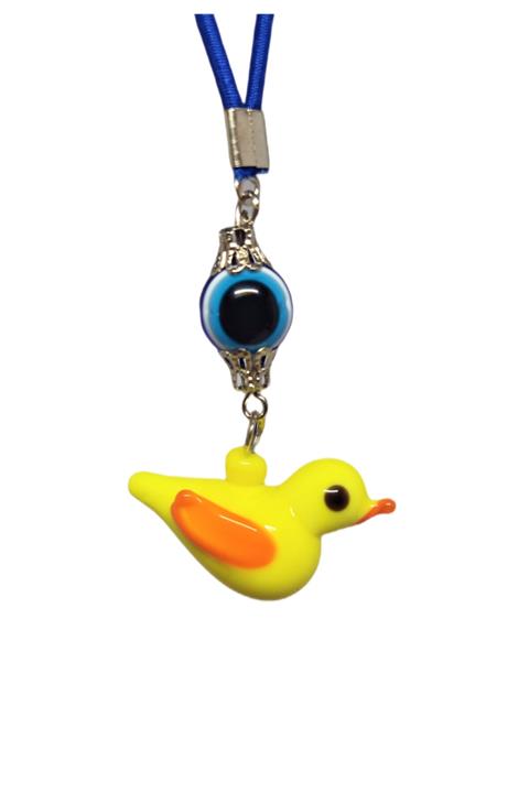 BeyoğluHediyelik Araba Süsü Murano Camdan El Yapımı Sarı Kuş Araç Dikiz Aynası Süsü