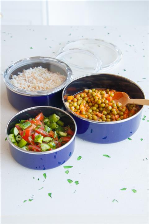 Refikadan Lacivert Emaye Saklama Kabı Seti