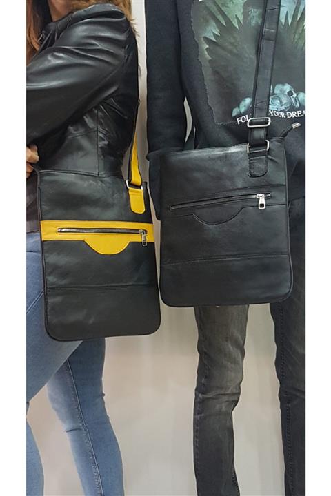 ELİTELEDER Unisex Hakiki Deri Postacı Çanta