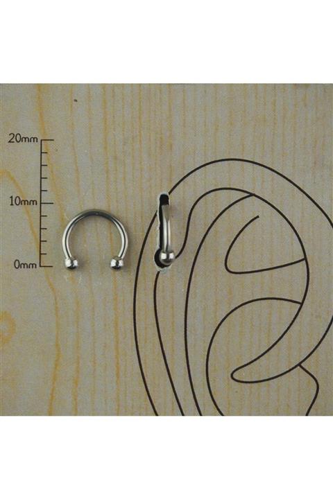 TakıConcept Titanyum Gümüş Kıkırdak Tragus Burun Septum 6 Mm