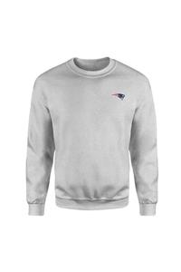 NSJ SPORTIVE Unisex Gri New England Patriots Superior Logo Baskılı Sweathsirt