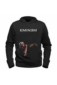 Alfa Tshirt Eminem Baskılı Siyah Sweatshirt