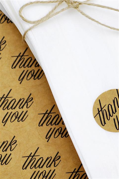 Funbou Kraft Sticker, Thank You / 2 Sayfa