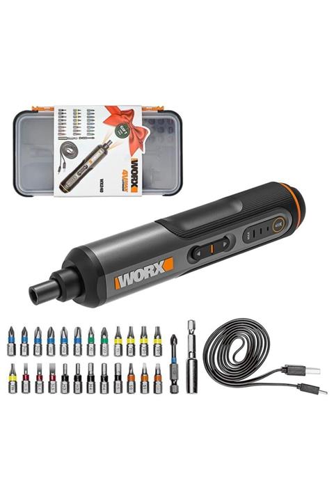 WORX Wx240 4volt/1.5ah. Li-ion Akıllı Şarjlı Tornavida + 26 Adet Bits Uç