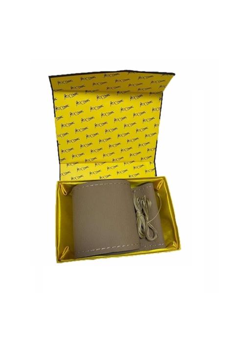 Fox Renault Latitude Direksiyon Kılıfı Bej Dikmeli Hakiki Deri Dikişli