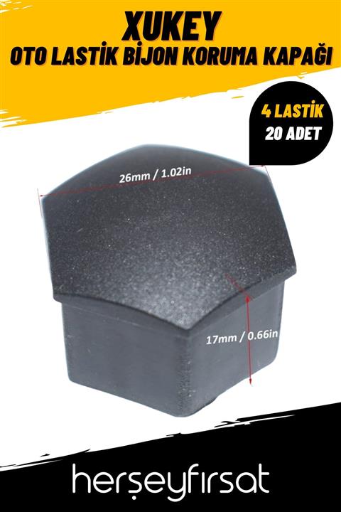 XUKEY Oto Lastik Bijon Koruma Kapağı-4 Lastik Takım-20 Adet
