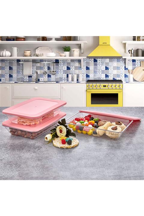 crystal home Kristal 2’li Büyük Saklama Kabı