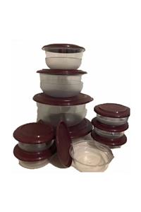 Tupperware Bordo 10'lu Kristalin Set