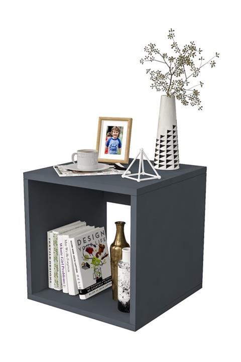 Rafline Bıga Antrasit Yan Sehpa