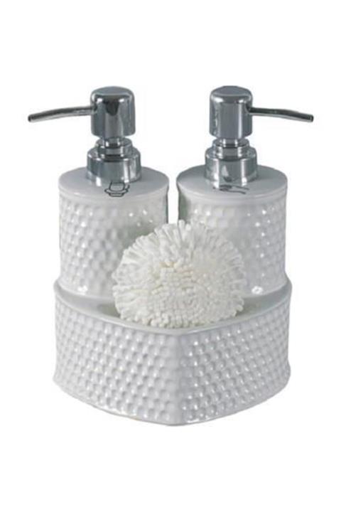 ALBETTO Porselen Sıvı Sabunluk 2 Li Nokta Desen 1916
