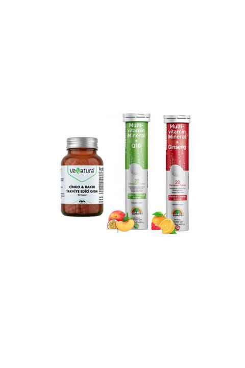 VeNatura Çinko & Bakır Takviye Edici Gıda 60 Kapsül + Mineral&multivitamin Destek Paketi