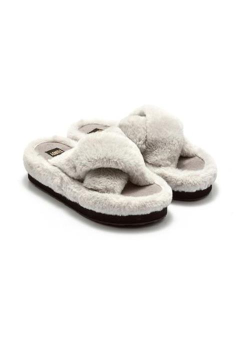 Twigy Tuti Plat Gri Kadın Ev Terliği