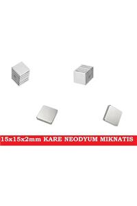 CEKSAN Neodyum Mıknatıs 15x15x2mm 20 Adet Kare Güçlü Mıknatıs