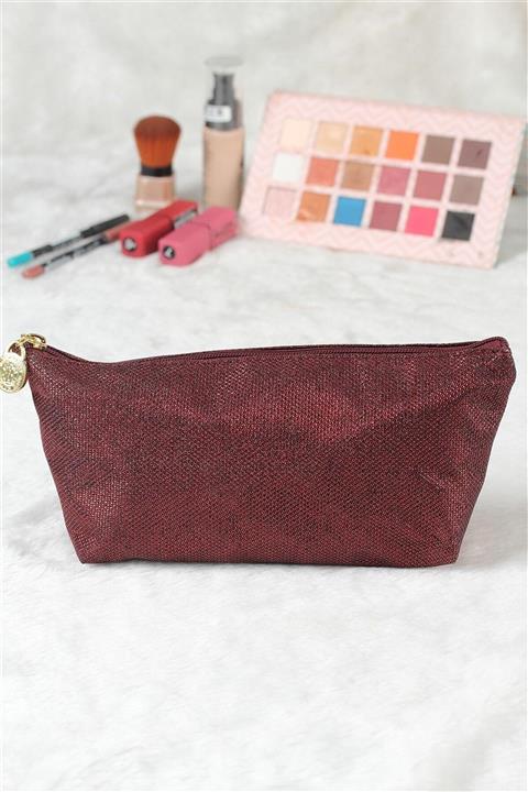 Clariss Bordo Simli Makyaj Çantası