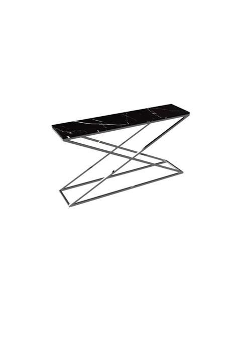 MAKSA Aida 150cm Alexandrette Black Parlak Paslanmaz Konsol