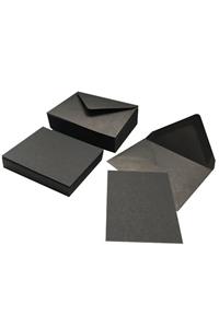 Tek Çatı 25 Adet Siyah Mini Zarf (7 X 10 Cm) + 25 Adet Kart