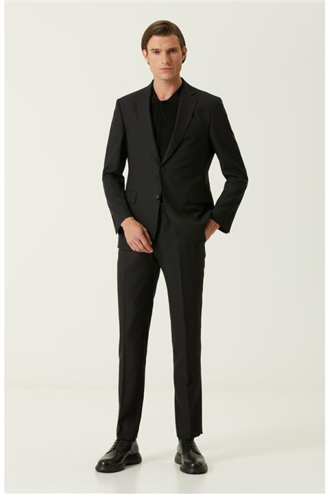 Network Slim Fit Siyah Yün Takım Elbise